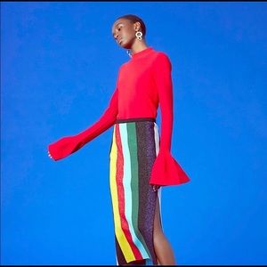 NWT DVF Flutter Sleeve Turtleneck Pullover